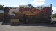 Building mural in the Iron Horse Expansion Historic District.