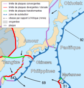 Тектонічна карта Японії (фр.)