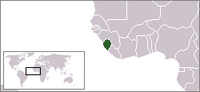 Map of West Africa with Sierra Leonrie highlighted