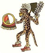 Actekų kario-jaguaro piešinys iš Maljabekio kodekso, maždaug XVI a.
