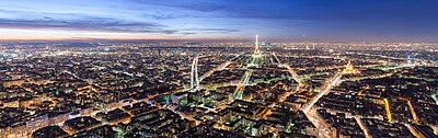 Vista nocturna de París