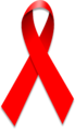 Il fiocco rosso simbolo della lotta contro l'AIDS e contro la droga.