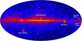 Изображение неба в гамма-лучах, полученное обсерваторией Fermi-LAT