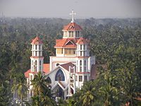 Infant Jesus Cathedral in Kollam city is an example of modern church architecture in India.