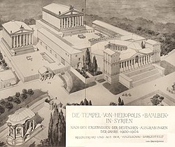 1921 reconstruction of the Baalbelk temple complex.jpg