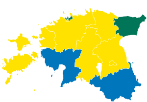 2019 Estonian parliamentary election by electoral districts.svg