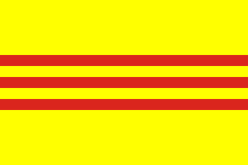Flag of South Vietnam (1955–75). This was the flag of the anti-communist southern part of Vietnam during the Vietnam War. It was replaced by the flag of North Vietnam after communist forces took Saigon on 30 April 1975.