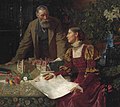 Зображення 16The House Builders (Portraits of Sir W.E. & The Hon. Lady Welby-Gregory), an 1880 painting by Frank Dicksee
