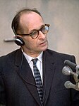 Eichmann under rettssaken mot ham i Jerusalem i april 1961.