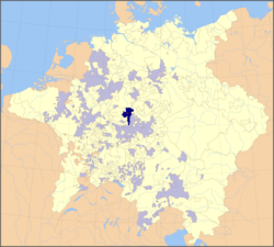 Location of Fulda and its territory in the Holy Roman Empire (1648)