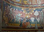 The stoning of Saint Stephen; 1160s; fresco; height: 1.3 m; Saint John Abbey (Val Müstair, Canton of Grisons, Switzerland)[130]