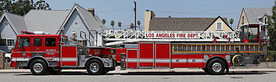 LAFD tractor drawn aerial