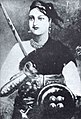 Lakshmibai, Rani of Jhansi, one of the principal leaders of the Great Uprising of 1857 who had lost her kingdom by the Doctrine of lapse.