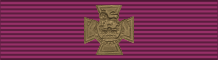 Crimson ribbon with a miniature VC in the middle