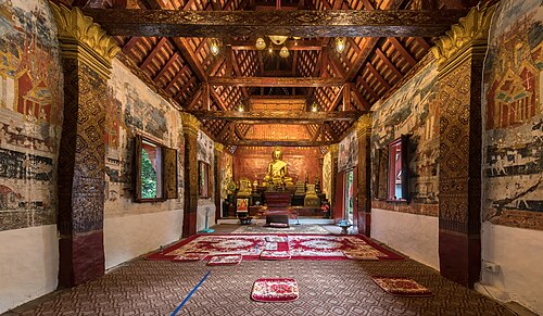 Interior of Wat Long Koon Luang Prabang Laos