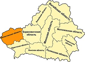 Белостокская область на карте