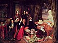 Image 5Josef Danhauser's 1840 painting of Franz Liszt at the piano surrounded by (from left to right) Alexandre Dumas, Hector Berlioz, George Sand, Niccolò Paganini, Gioachino Rossini, Marie d'Agoult with a bust of Ludwig van Beethoven on the piano. (from Romantic music)