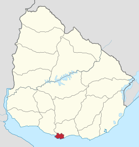 Розміщення департаменту Монтевідео на мапі Уругваю.