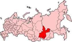 جایگاه استان ایرکوتسک بر روی نقشه فدراسیون روسیه