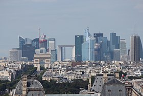 Skyscrapers of La Défense seen from the Saint-Jacques Tower in central Paris