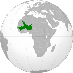 桑海帝国在1500年的领土范围
