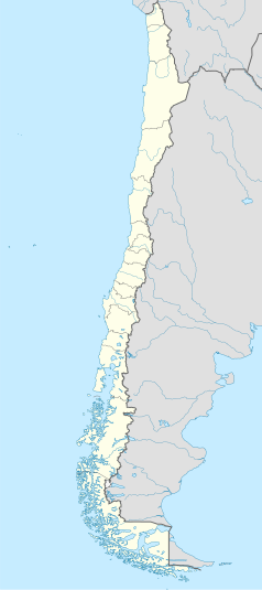 Mapa konturowa Chile, w centrum znajduje się punkt z opisem „Colbún”
