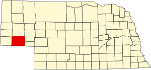Map of Nebraska highlighting Cheyenne County