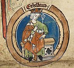 Æthelbald depicted in a 14th-century royal genealogy