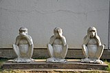 Representation of Gandhi's smaller statue of the three wise monkeys