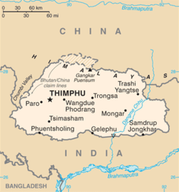 Bhutan - Mappa