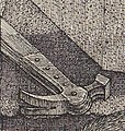 канџасти чекић из 16. века; детаљ из Дирерове Меленколије I (око 1514)