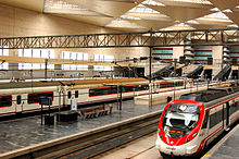 Trens estacionados en Zaragoza-Delicias.