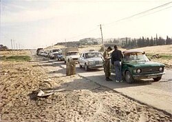 IDF roadblock outside Jabalya, 1988