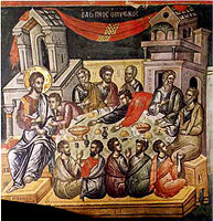 Judas reaches for the food; Theophanes the Cretan, 16th century