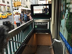 The former narrow entrance on the northeastern corner of 23rd St and Park Avenue South to the northbound platform