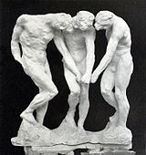 Auguste Rodin, The three shades ("Les Trois Ombres"), for the top of The Gates of Hell, before 1886, plaster