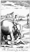 Dismemberment of a prisoner by an elephant