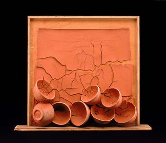 File:'Eight Red Bowls', Maryland terra cotta and pine, Margaret Boozer, 1966, Smithsonian American Art Museum.jpg