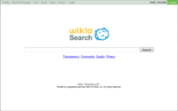 Wikia Search homepage