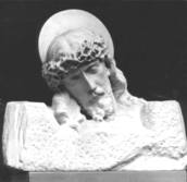 Head of Christ, what Moretti considered to be his personal magnum opus. Moretti carved the bust by hand from Alabama marble.[11]