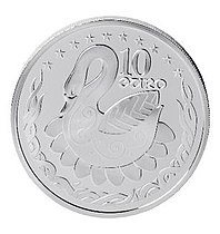A swan depicted on an Irish commemorative coin in celebration of its EU Council presidency.