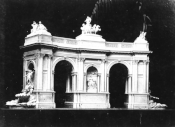 Scale model of the entrance to Schenley Park in Pittsburgh, circa 1900