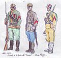 Униформи на војници на Црвената армија од времето на Руската граѓанска војна.(Таманска армија, 1919)