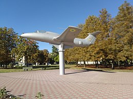 Пам'ятник літак Л-29, Вільнянськ, світлина 2020 р.[59]